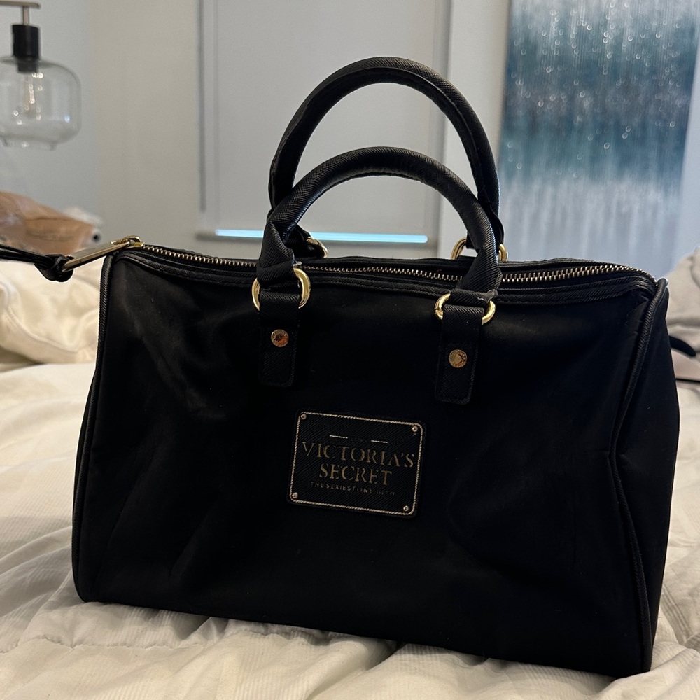 Victoria's Secret Black Tote with Gold Details